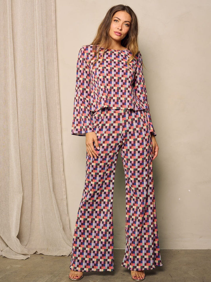 WOMEN'S LONG SLEEVE TOP & PANTS 2PC. MULTI COLORS SET
