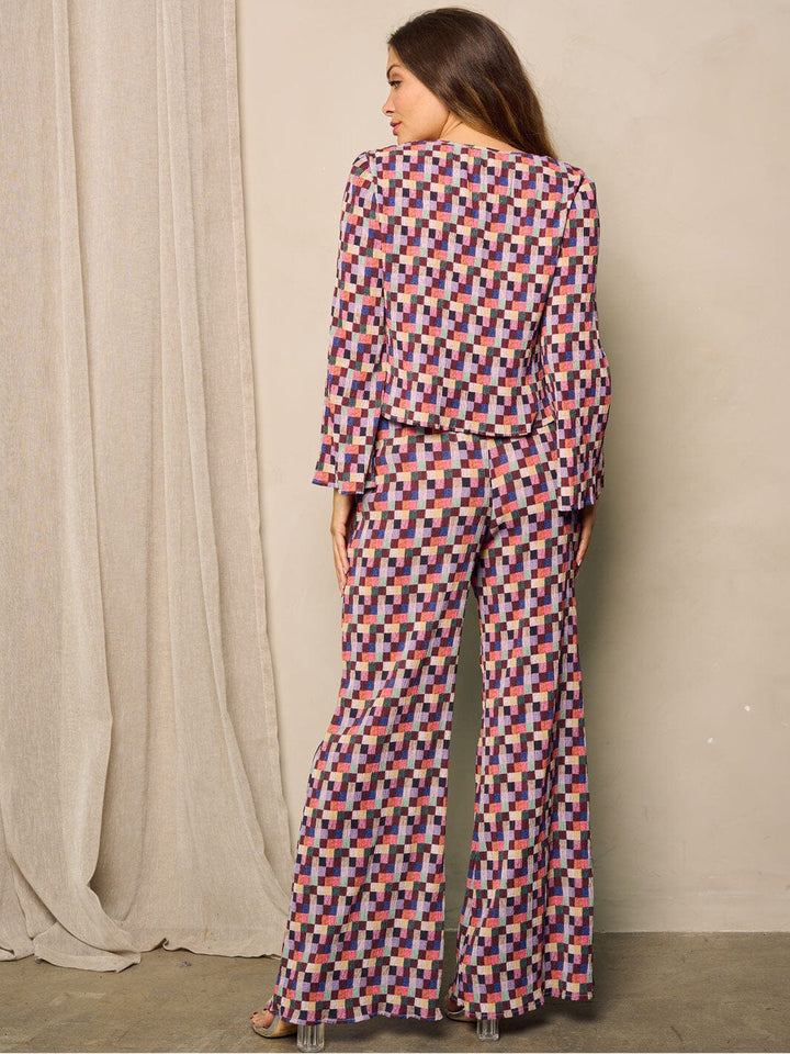 WOMEN'S LONG SLEEVE TOP & PANTS 2PC. MULTI COLORS SET