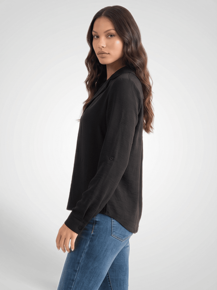 WOMEN'S LONG SLEEVE V-NECK BLOUSE