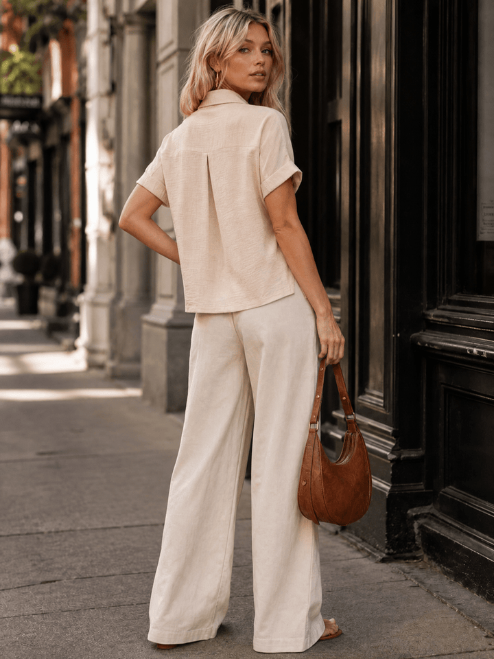 ***************WOMEN'S SHORT SLEEVE BUTTON UP FRONT POCKETS BLOUSE