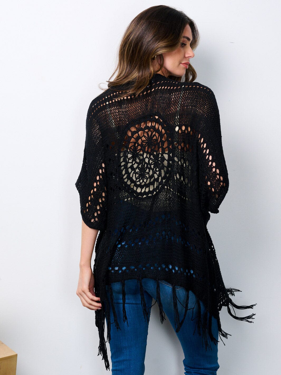 WOMEN'S SHORT SLEEVE OPEN FRONT KNIT CARDIGAN