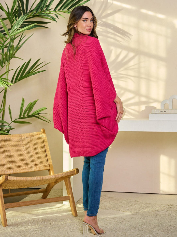 WOMEN'S 3/4 SLEEVE OPEN FRONT KNITTED CARDIGAN