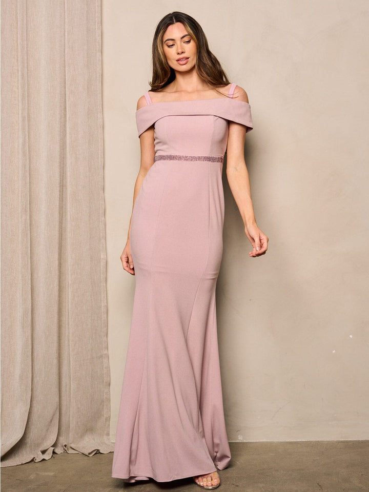 WOMEN'S OFF SHOULDER BODYCON MAXI GOWN DRESS
