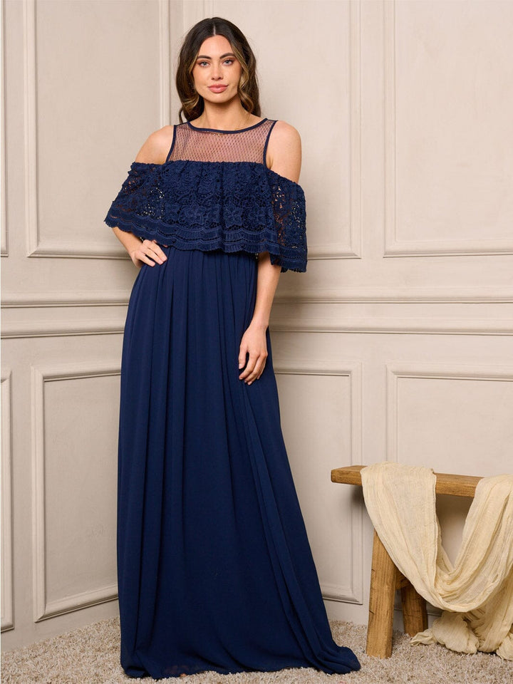 WOMEN'S SLEEVELESS LACE DETAILED PLEATED MAXI DRESS