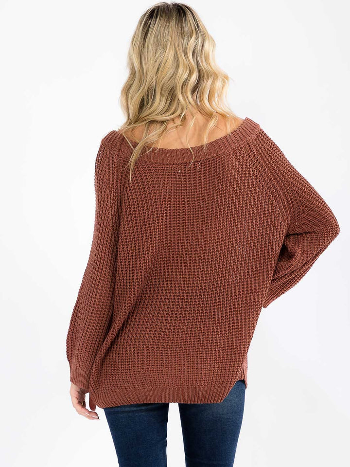 WOMEN'S LONG SLEEVE KNIT PULLOVER SWEATER