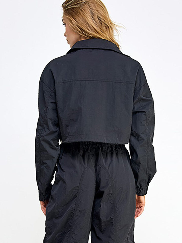 WOMEN'S LONG SLEEVE BUTTON CLOSURE POCKETS JACKET