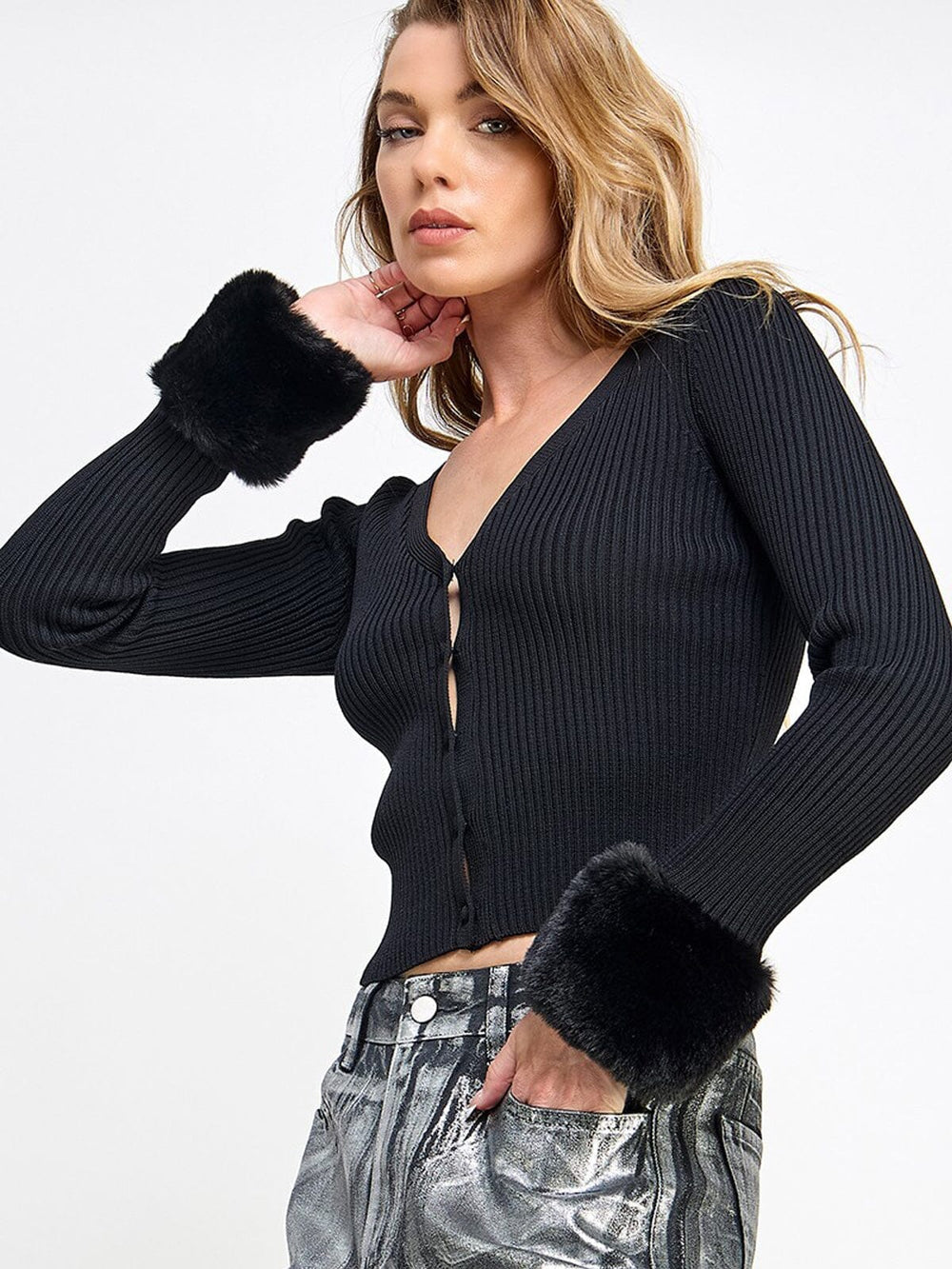 WOMEN'S LONG SLEEVE BUTTON UP BLOUSE TOP