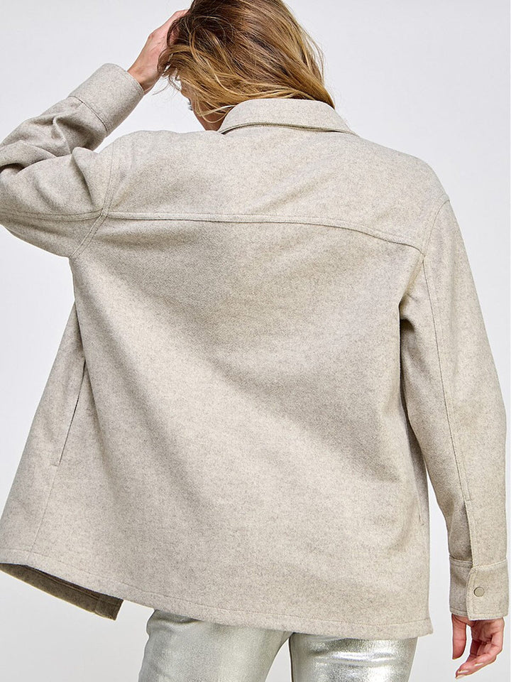 WOMEN'S LONG SLEEVE BUTTON CLOSURE POCKETS JACKET