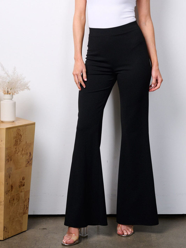 WOMEN'S ELASTIC HIGH WAIST BELL LEG PANTS