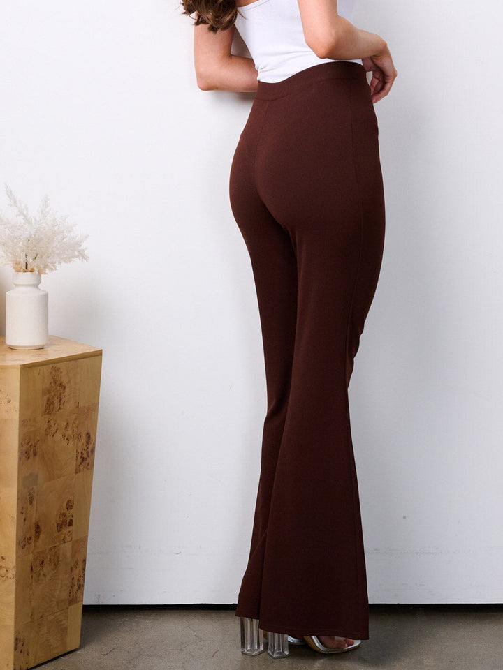 WOMEN'S ELASTIC HIGH WAIST BELL LEG PANTS