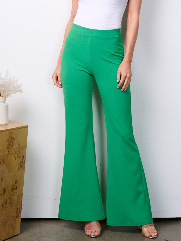 WOMEN'S ELASTIC HIGH WAIST BELL LEG PANTS