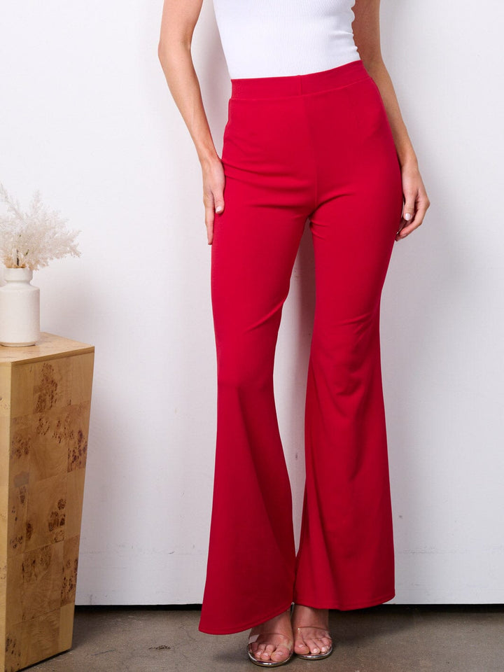 WOMEN'S ELASTIC HIGH WAIST BELL LEG PANTS
