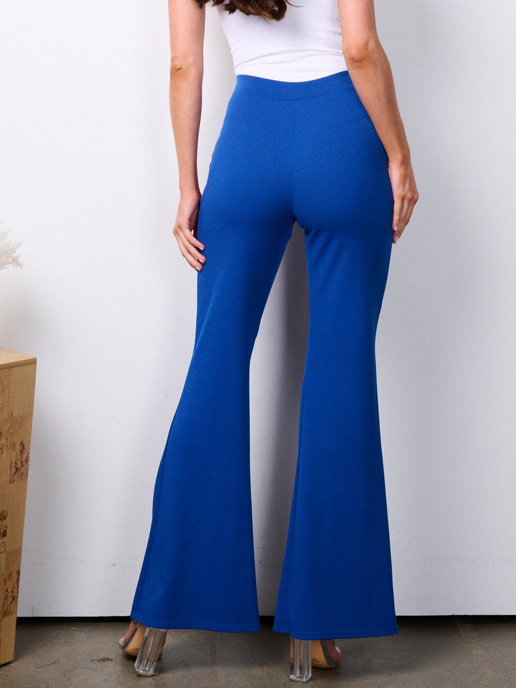 WOMEN'S ELASTIC HIGH WAIST BELL LEG PANTS