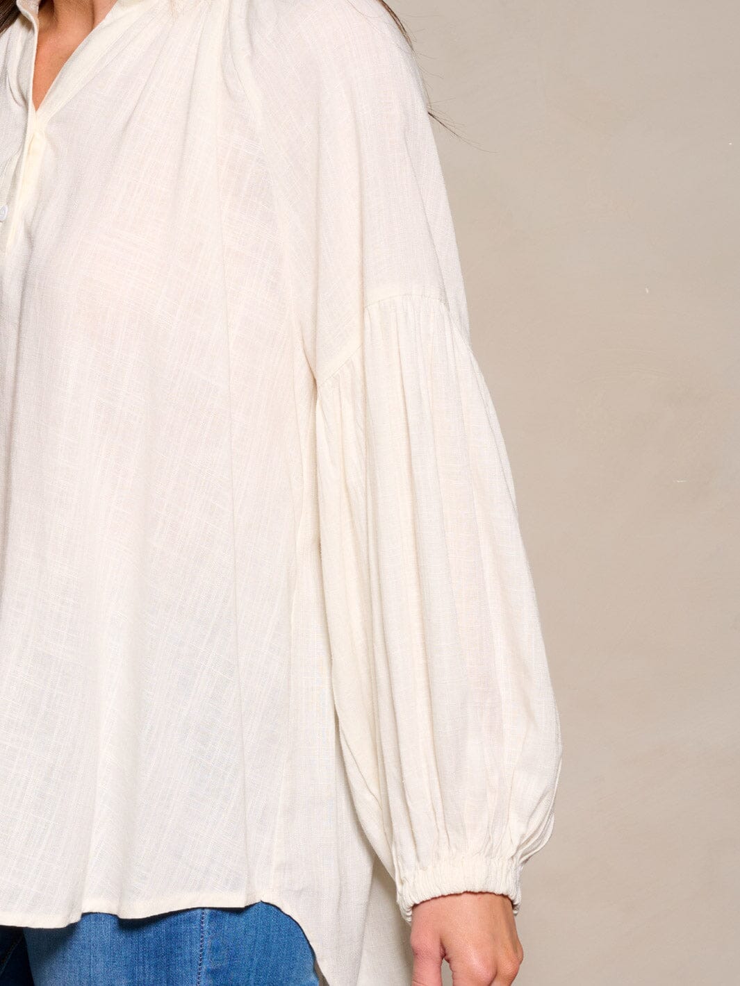 WOMEN'S LONG SLEEVE V-NECK TUNIC BLOUSE TOP