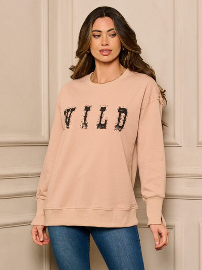 WOMEN'S LONG SLEEVE GRAPHIC PULLOVER SWEATER