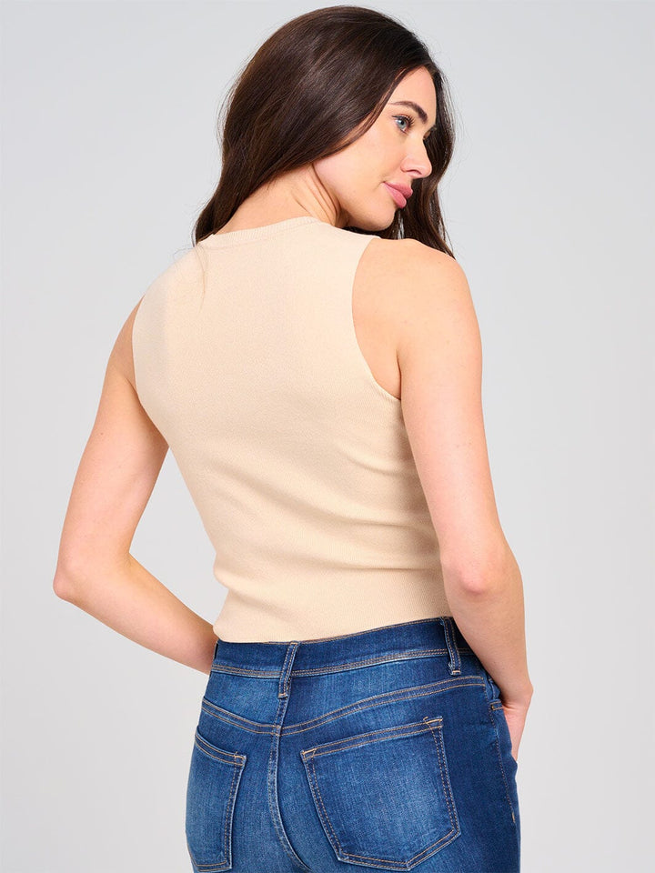 WOMEN'S SLEEVELESS STUDS DETAILED TANK TOP