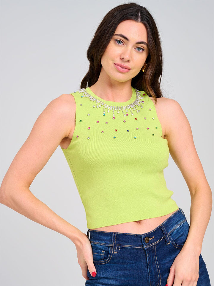 WOMEN'S SLEEVELESS STUDS DETAILED TANK TOP