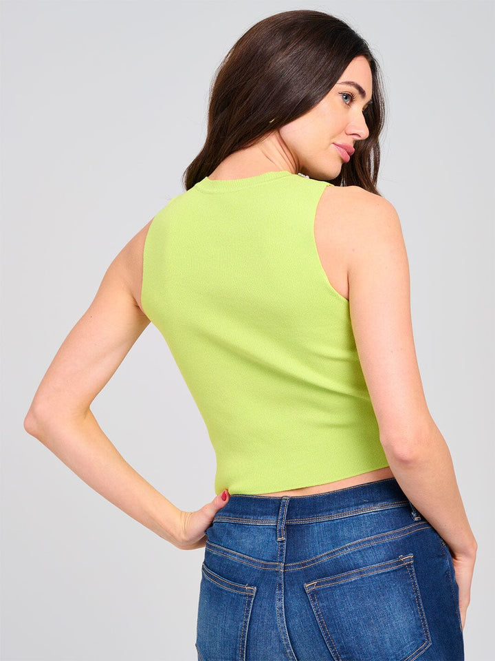 WOMEN'S SLEEVELESS STUDS DETAILED TANK TOP