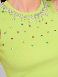 WOMEN'S SLEEVELESS STUDS DETAILED TANK TOP