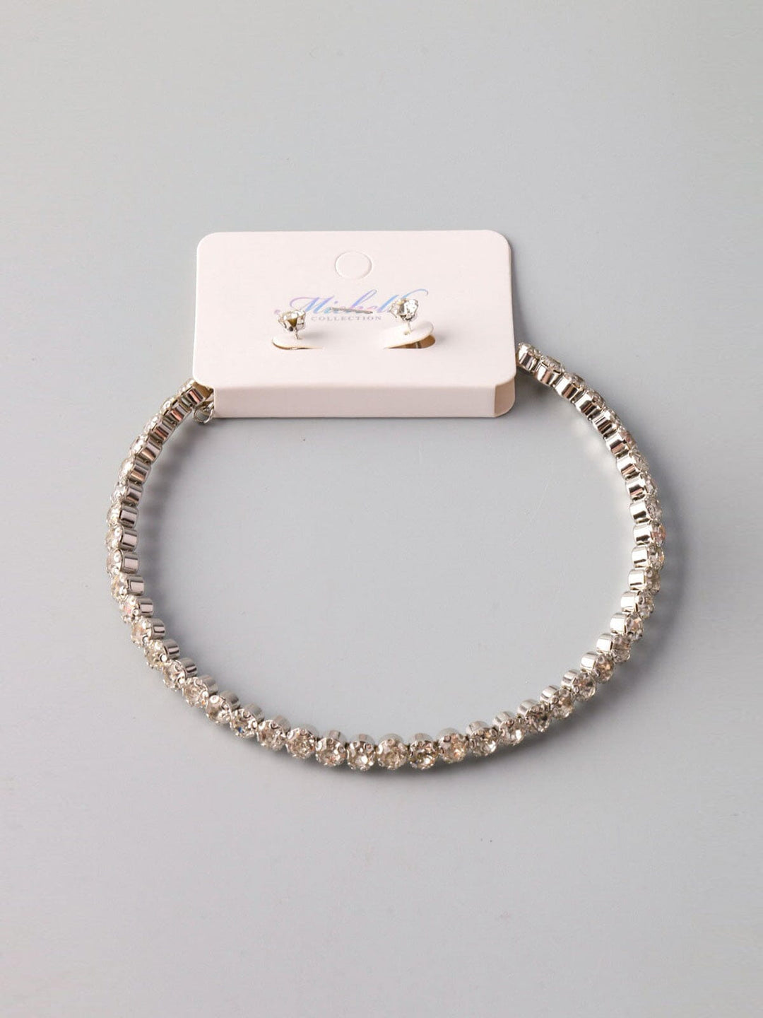 WOMEN'S SILVER STONE EARRINGS & NECKLACE SET