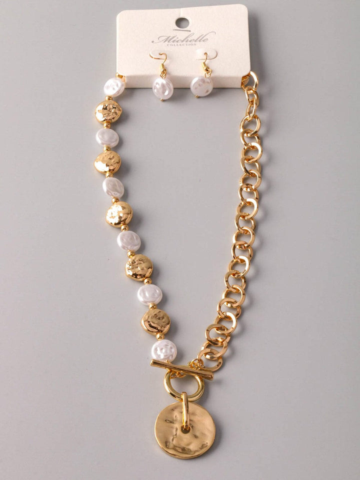 WOMEN'S DETAILED EARRINGS & NECKLACE SET