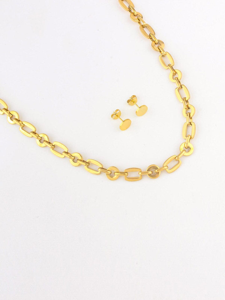 FASHION STUD EARRINGS & CHAIN NECKLACE SET
