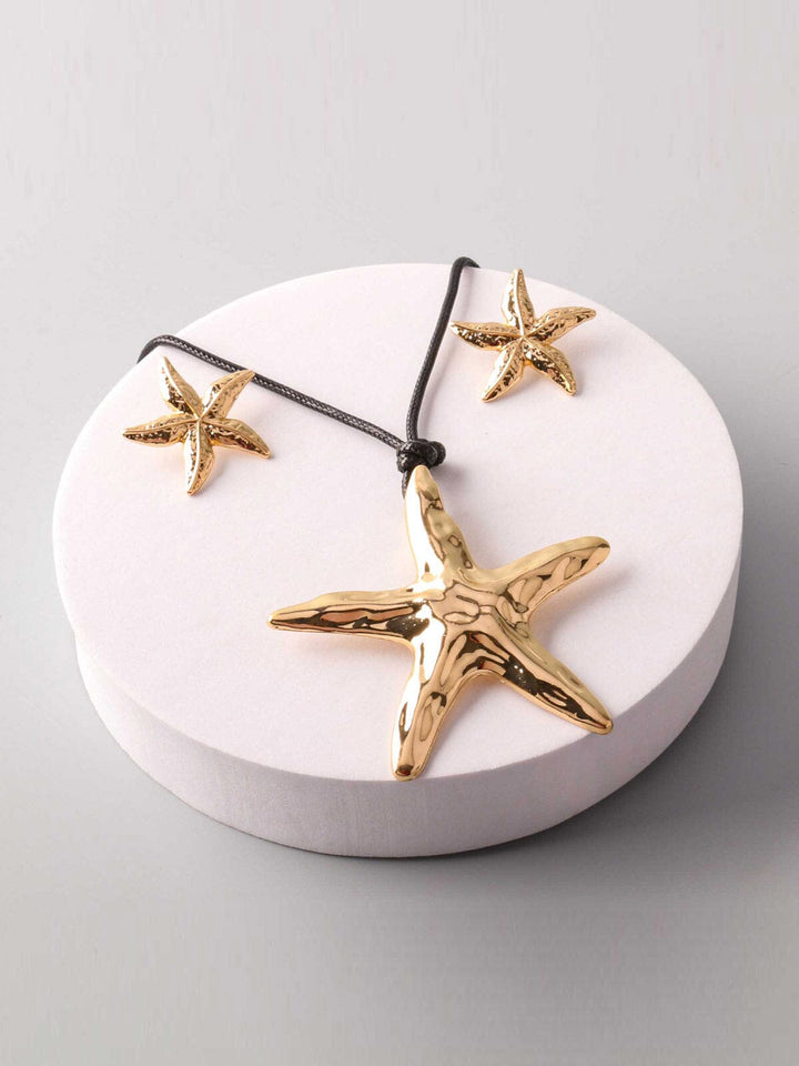 FASHION SEA STAR PENDANT EARRINGS & NECKLACE SET