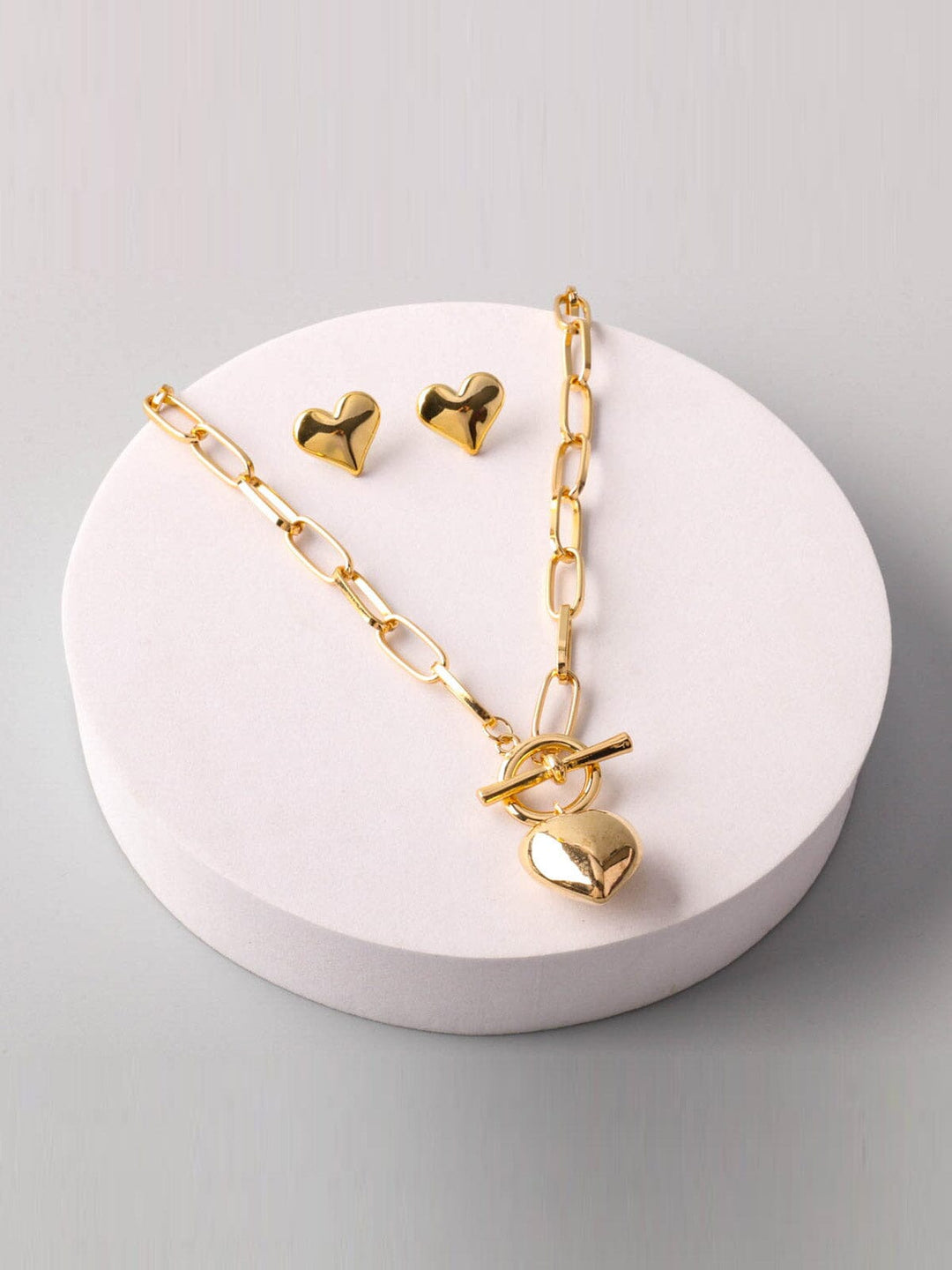 FASHION HEART PENDANTS EARRINGS & NECKLACE SET