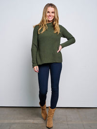 WOMEN'S LONG SLEEVE KNITTED PULLOVER SWEATER