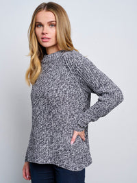 WOMEN'S LONG SLEEVE KNITTED PULLOVER SWEATER