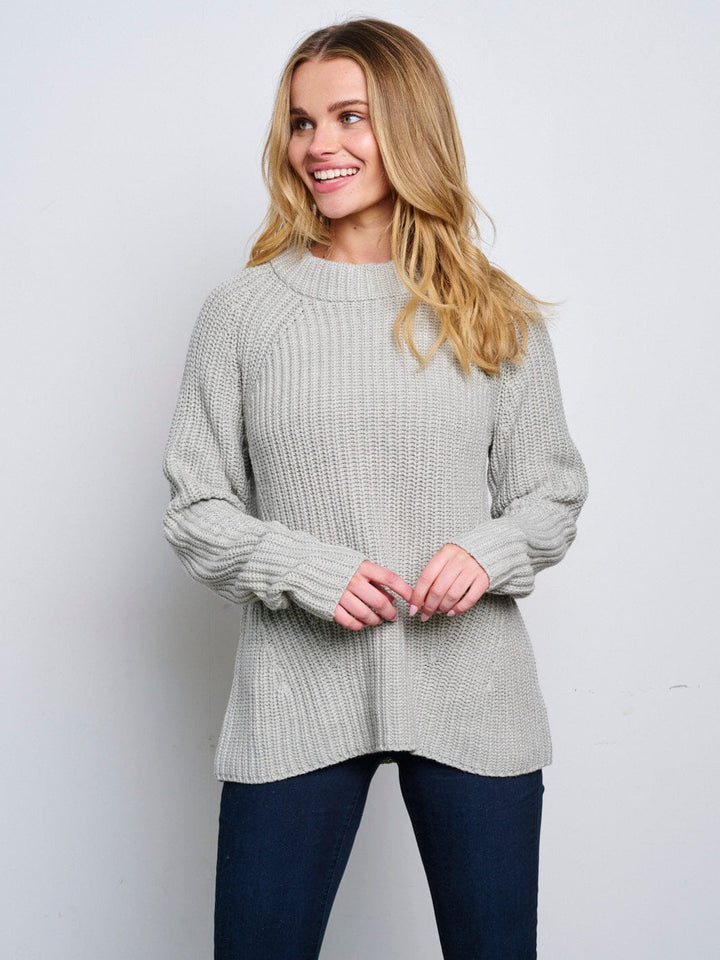 WOMEN'S LONG SLEEVE KNITTED PULLOVER SWEATER