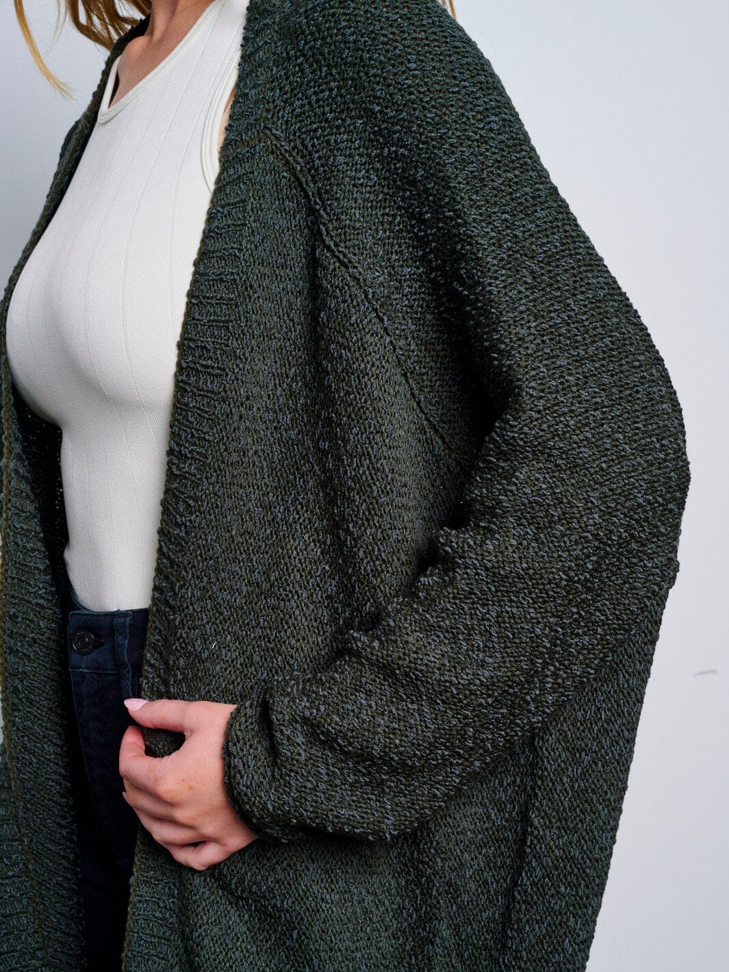 WOMEN'S LONG SLEEVE OPEN FRONT CARDIGAN