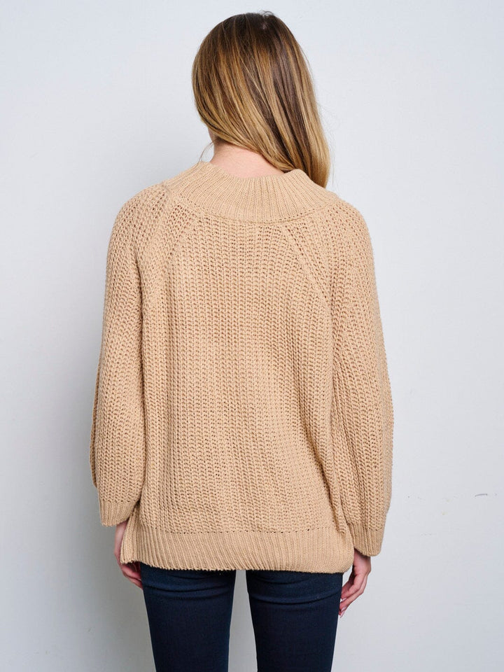 WOMEN'S LONG SLEEVE KNITTED PULLOVER SWEATER