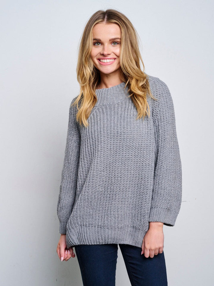 WOMEN'S LONG SLEEVE KNITTED PULLOVER SWEATER