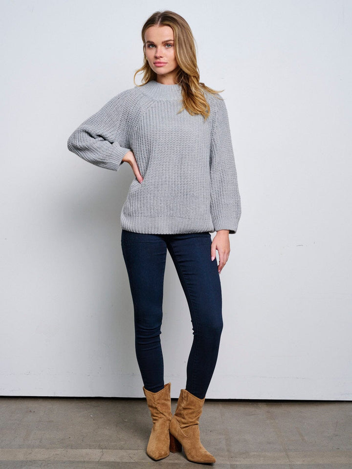 WOMEN'S LONG SLEEVE KNITTED PULLOVER SWEATER