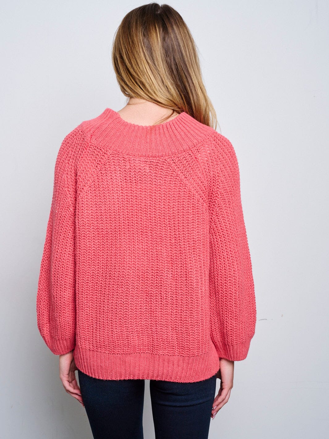 WOMEN'S LONG SLEEVE KNITTED PULLOVER SWEATER