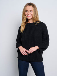 WOMEN'S LONG SLEEVE KNITTED PULLOVER SWEATER