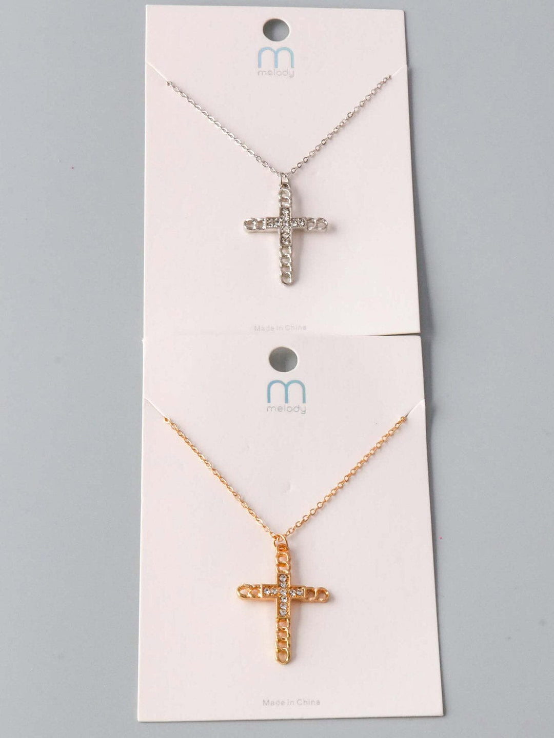 WOMEN'S GOLD & SILVER CROSS NECKLACE