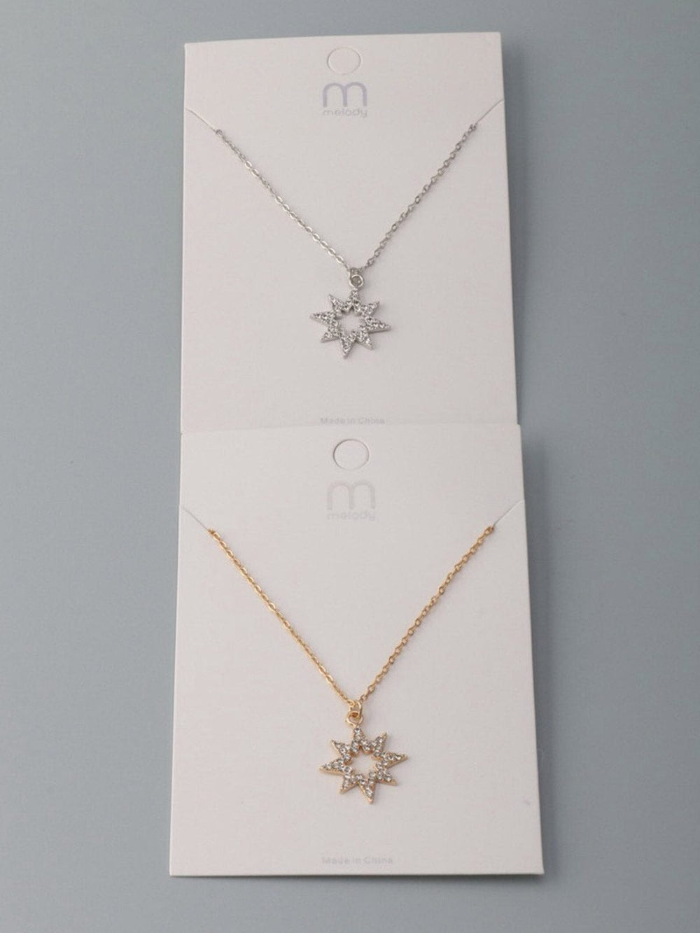 WOMEN'S GOLD & SILVER STONE STAR NECKLACE