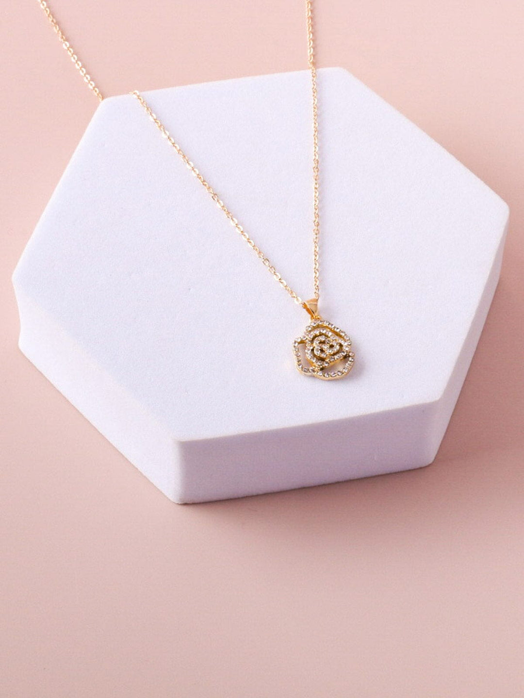 WOMEN'S GOLD & SILVER FLOWER NECKLACE