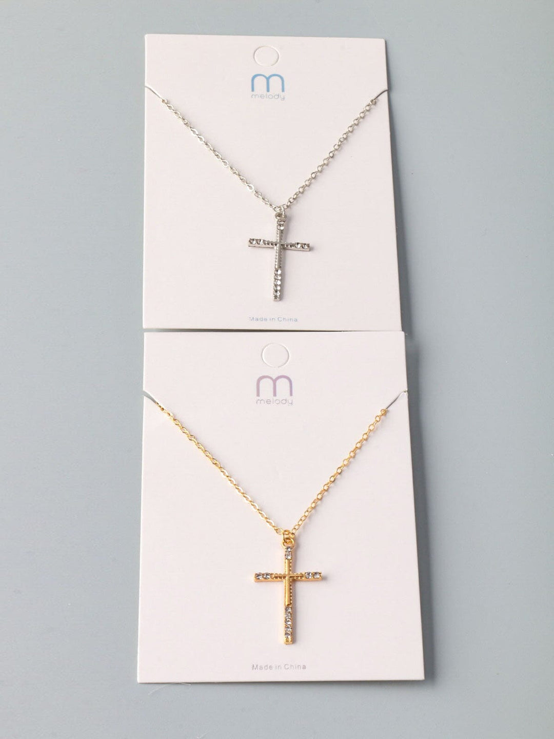 WOMEN'S GOLD & SILVER CROSS NECKLACE