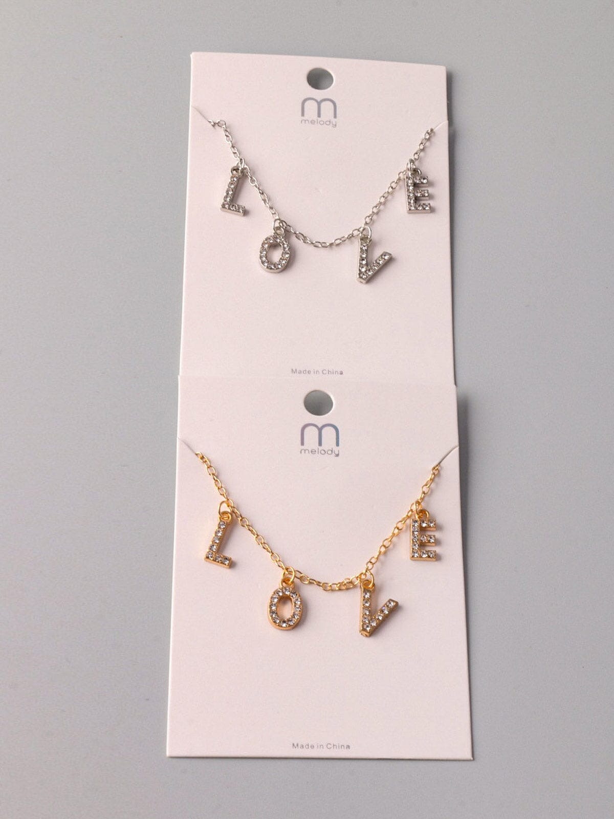 FASHION SILVER & GOLD LOVE PENDENT NECKLACE