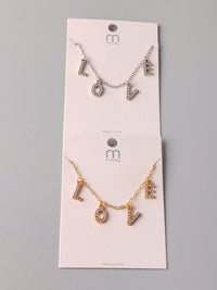 FASHION SILVER & GOLD LOVE PENDENT NECKLACE