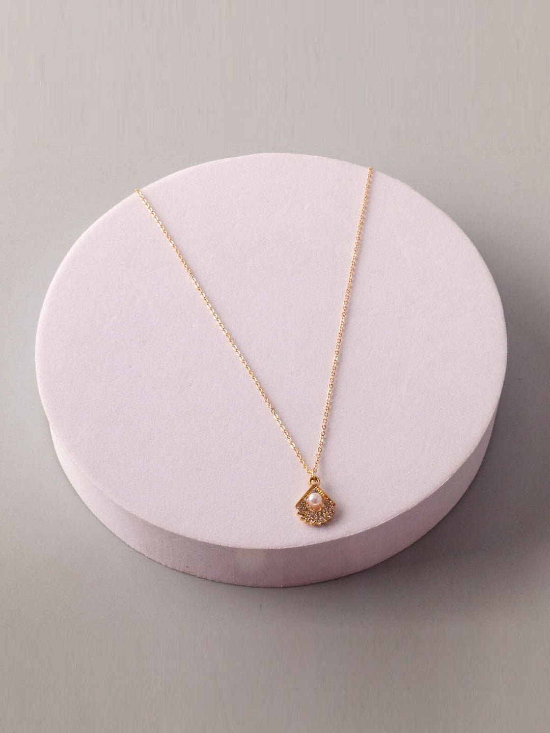 FASHION GOLD & SILVER PEARL PENDANT NECKLACE