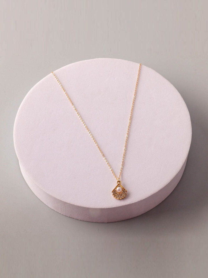 FASHION GOLD & SILVER PEARL PENDANT NECKLACE