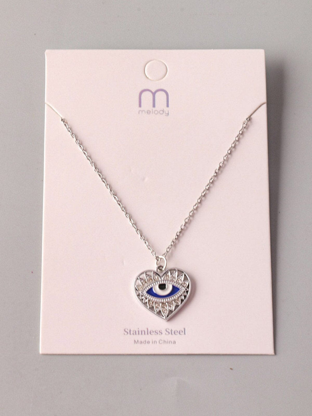 FASHION SILVER EVIL EYE PENDANT NECKLACE