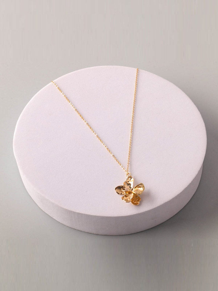 FASHION GOLD & SILVER FLOWER PENDANT NECKLACE