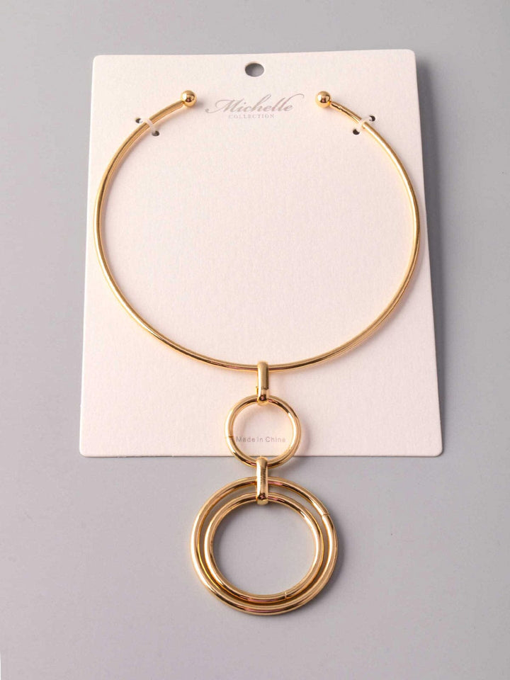 WOMEN'S HOOP PENDANT COLLAR NECKLACE