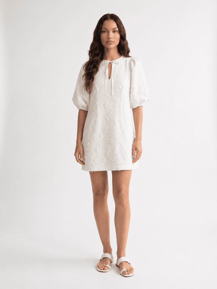 WOMEN'S SHORT SLEEVE V-NECK FLOWERS MINI DRESS