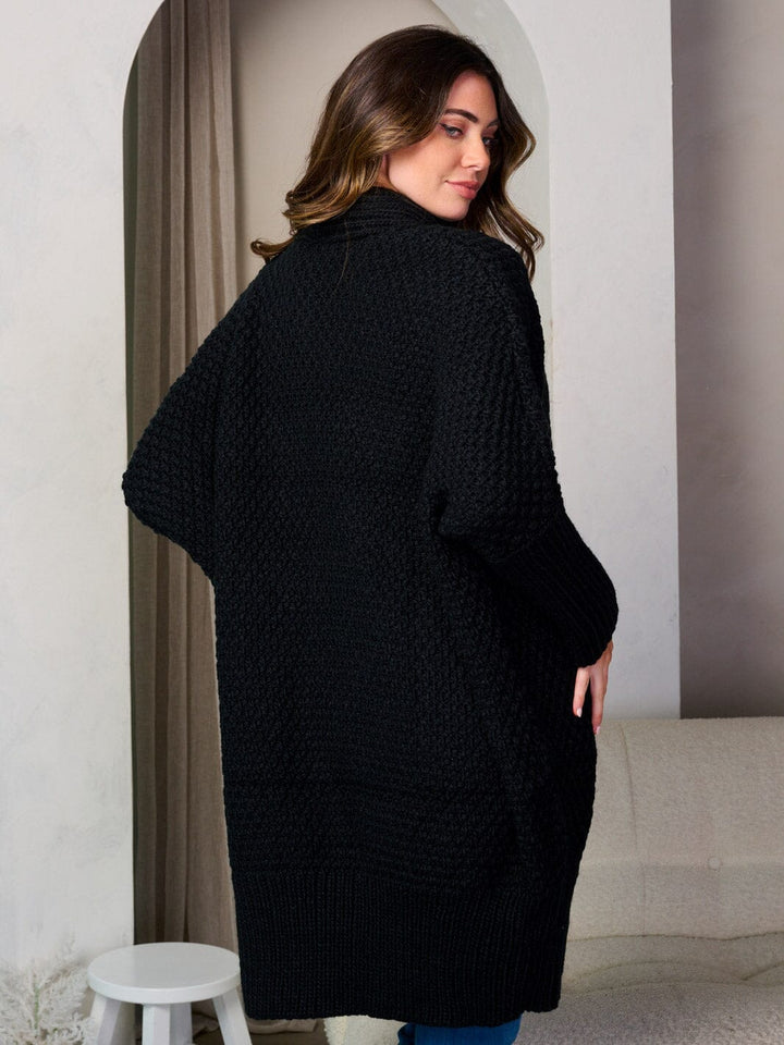 WOMEN'S LONG SLEEVE OPEN FRONT KNITTED CARDIGAN